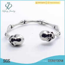 Wholesale SKULL Ettin Bone Link Silver Charm Bangle Stainless Steel Bracelet Fashion PUNK New Gift